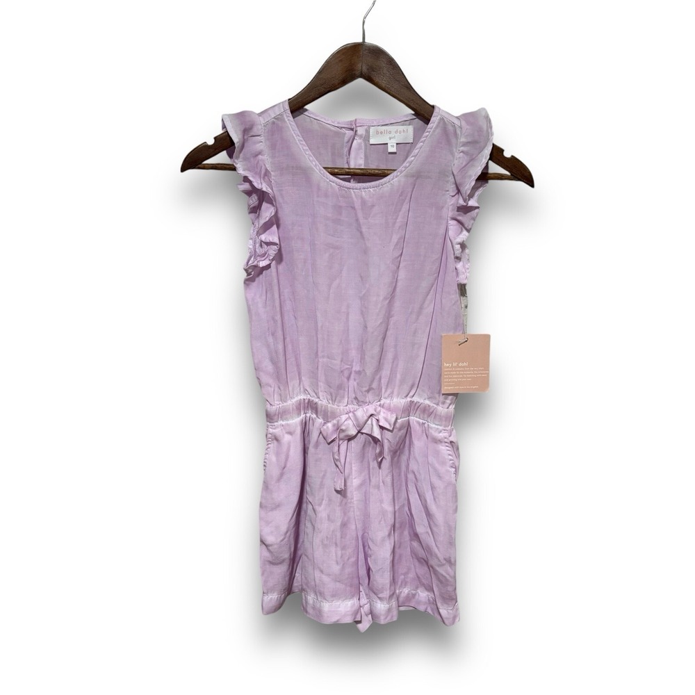 NWT Bella Dahl Girls‎ Button Back Flowy Romper Purple Size 10